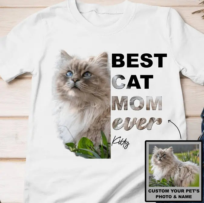 Cat Lovers - Best Cat Mom - Personalized Unisex T-shirt (LH) Shirts & Tops The Next Custom Gift