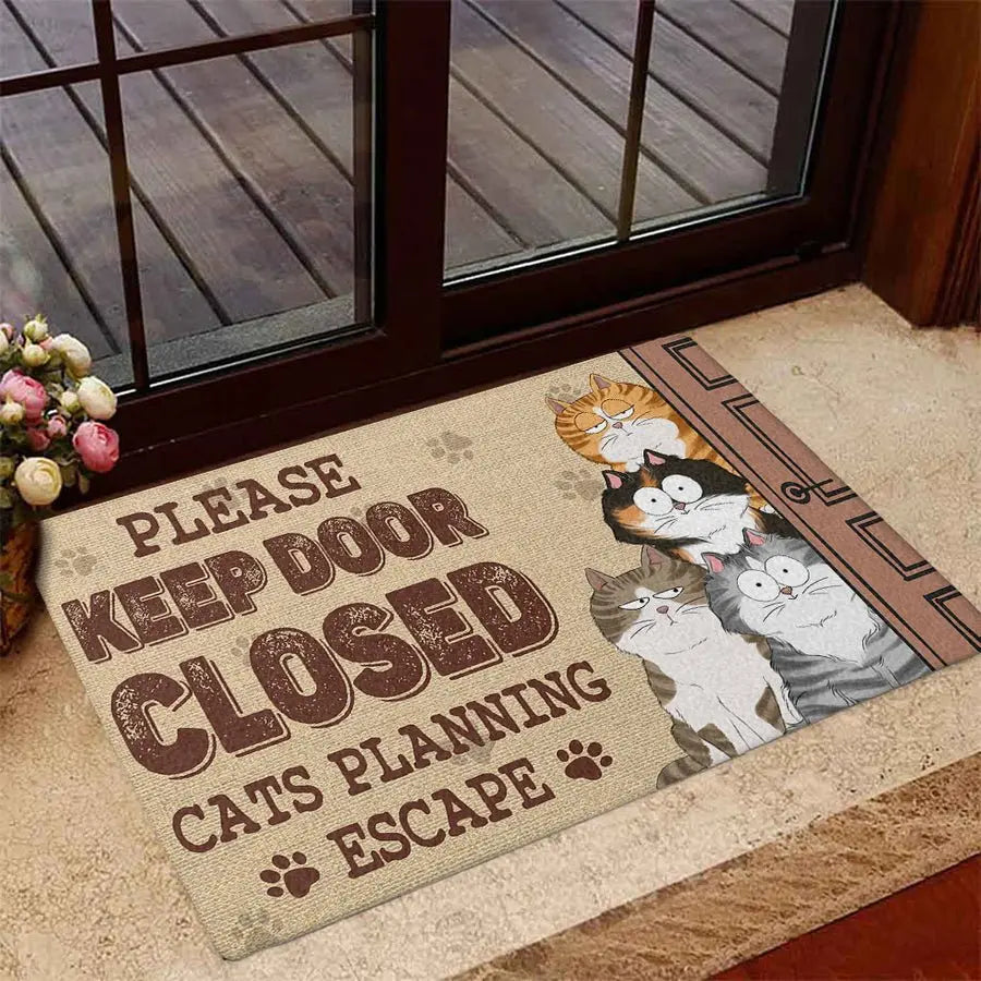 Cat Lovers - Cat's Planning - Personalized Doormat Doormat The Next Custom Gift