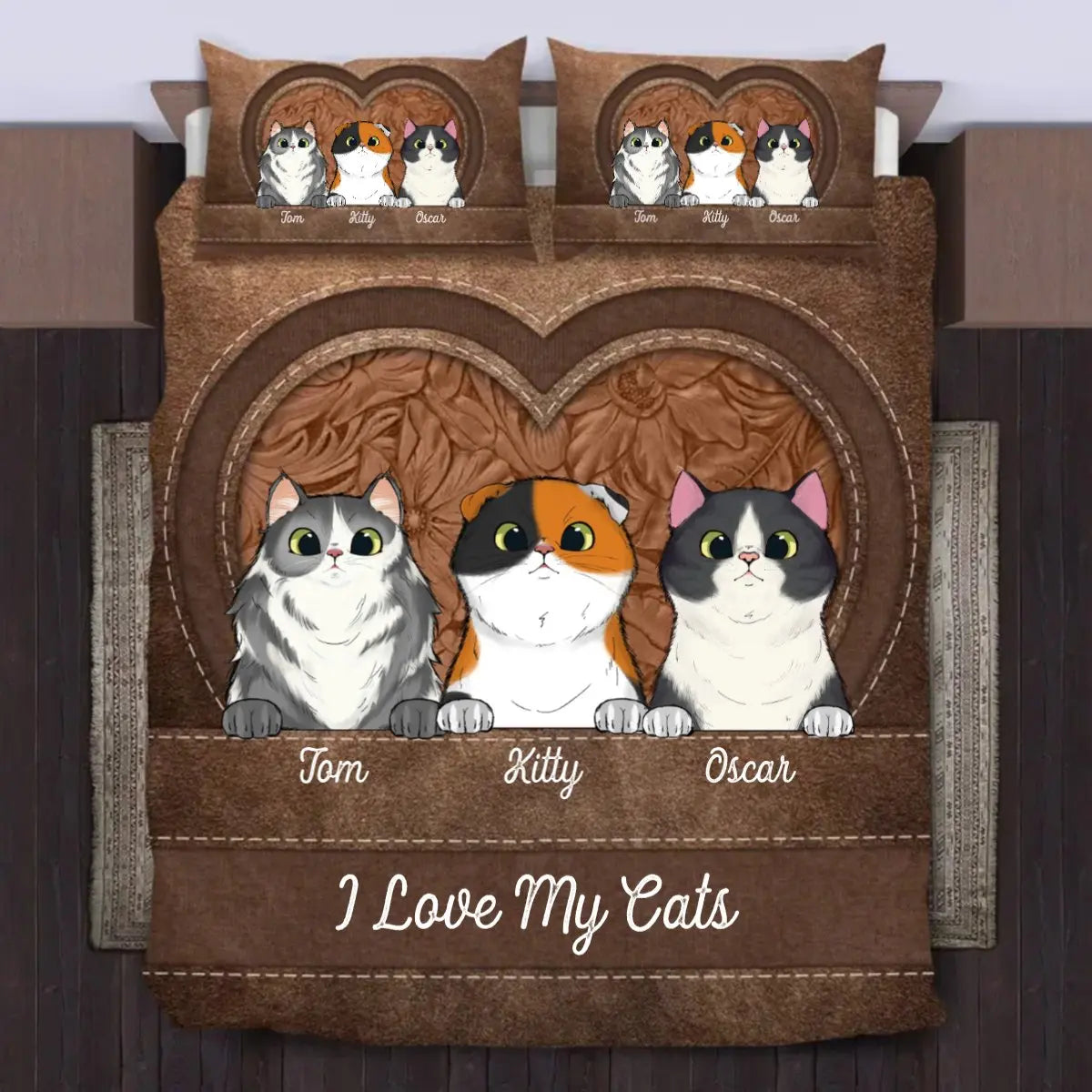 Cat Lovers - Cats In Heart - Personalized Bedding Set Bedding Set The Next Custom Gift