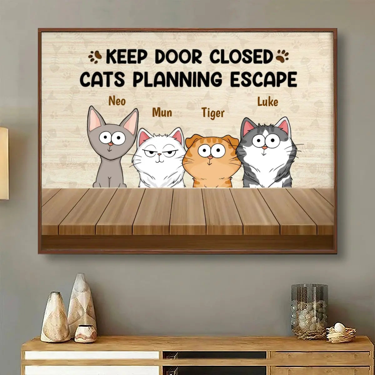 Cat Lovers - Cats Planning Escape - Personalized Poster Poster The Next Custom Gift