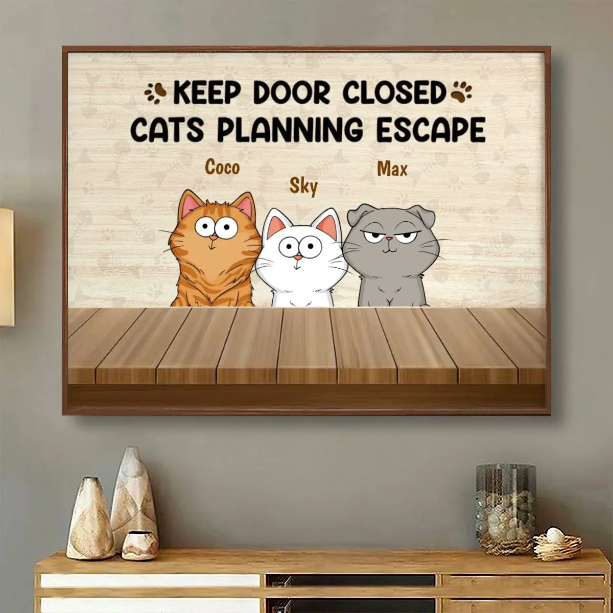 Cat Lovers - Cats Planning Escape - Personalized Poster Poster The Next Custom Gift