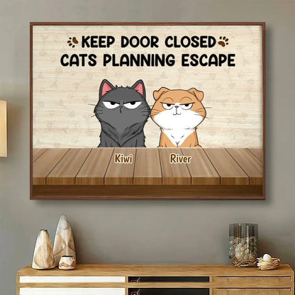 Cat Lovers - Cats Planning Escape - Personalized Poster Poster The Next Custom Gift