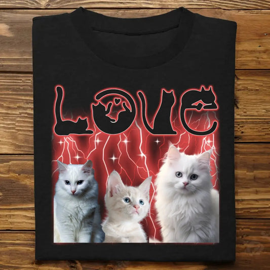 Cat Lovers - Custom Photo Love Cats - Personalized Unisex T-shirt T-shirt The Next Custom Gift