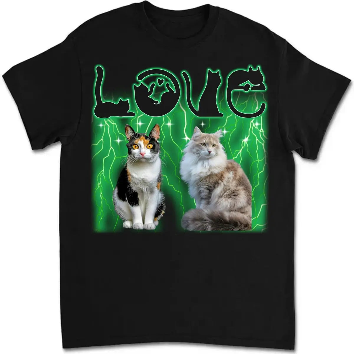 Cat Lovers - Custom Photo Love Cats - Personalized Unisex T-shirt T-shirt The Next Custom Gift