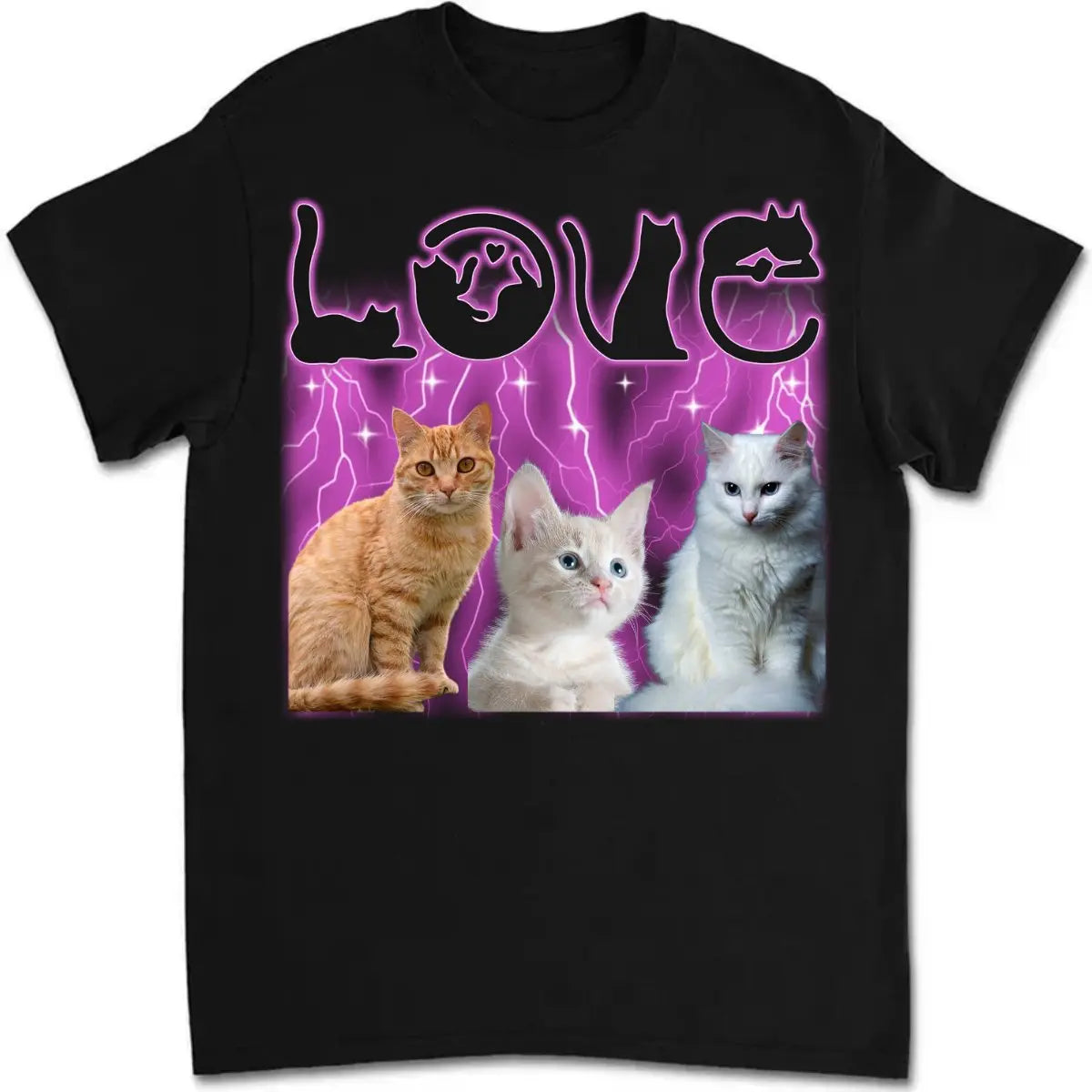 Cat Lovers - Custom Photo Love Cats - Personalized Unisex T-shirt T-shirt The Next Custom Gift