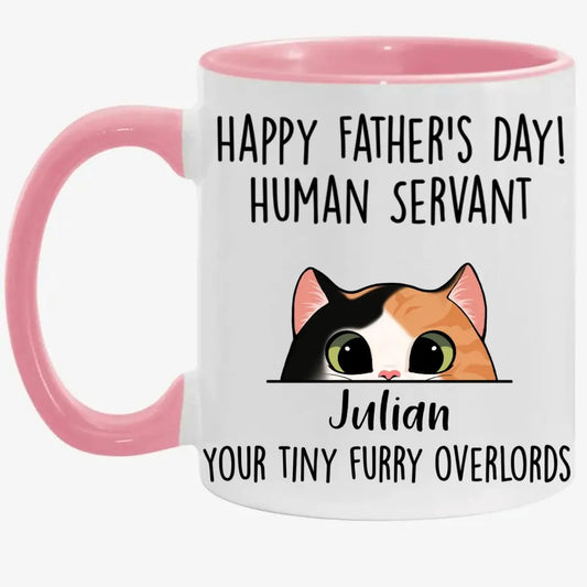 Cat Lovers - Happy Father's Day Furry Overlord - Personalized Accent Mug (TL) Mug The Next Custom Gift