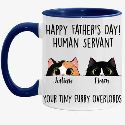 Cat Lovers - Happy Father's Day Furry Overlord - Personalized Accent Mug (TL) Mug The Next Custom Gift