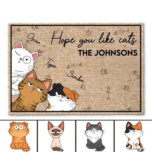 Cat Lovers - Hope You Like Cats - Personalized Doormat