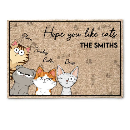 Cat Lovers - Hope You Like Cats - Personalized Doormat - The Next Custom Gift  Doormat