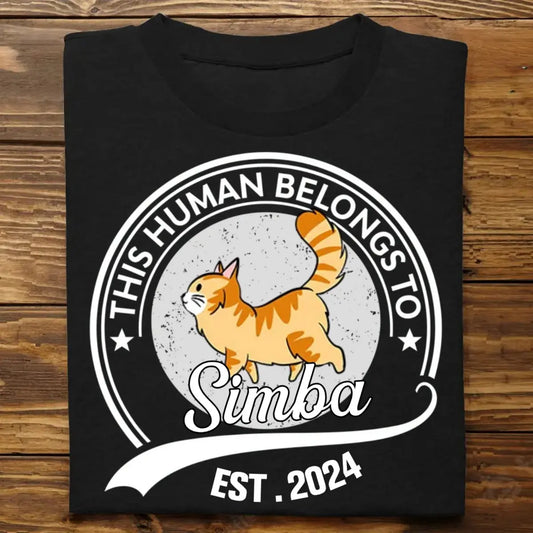 Cat Lovers - Human Belongs To Cat - Personalized T-Shirt Shirts & Tops The Next Custom Gift