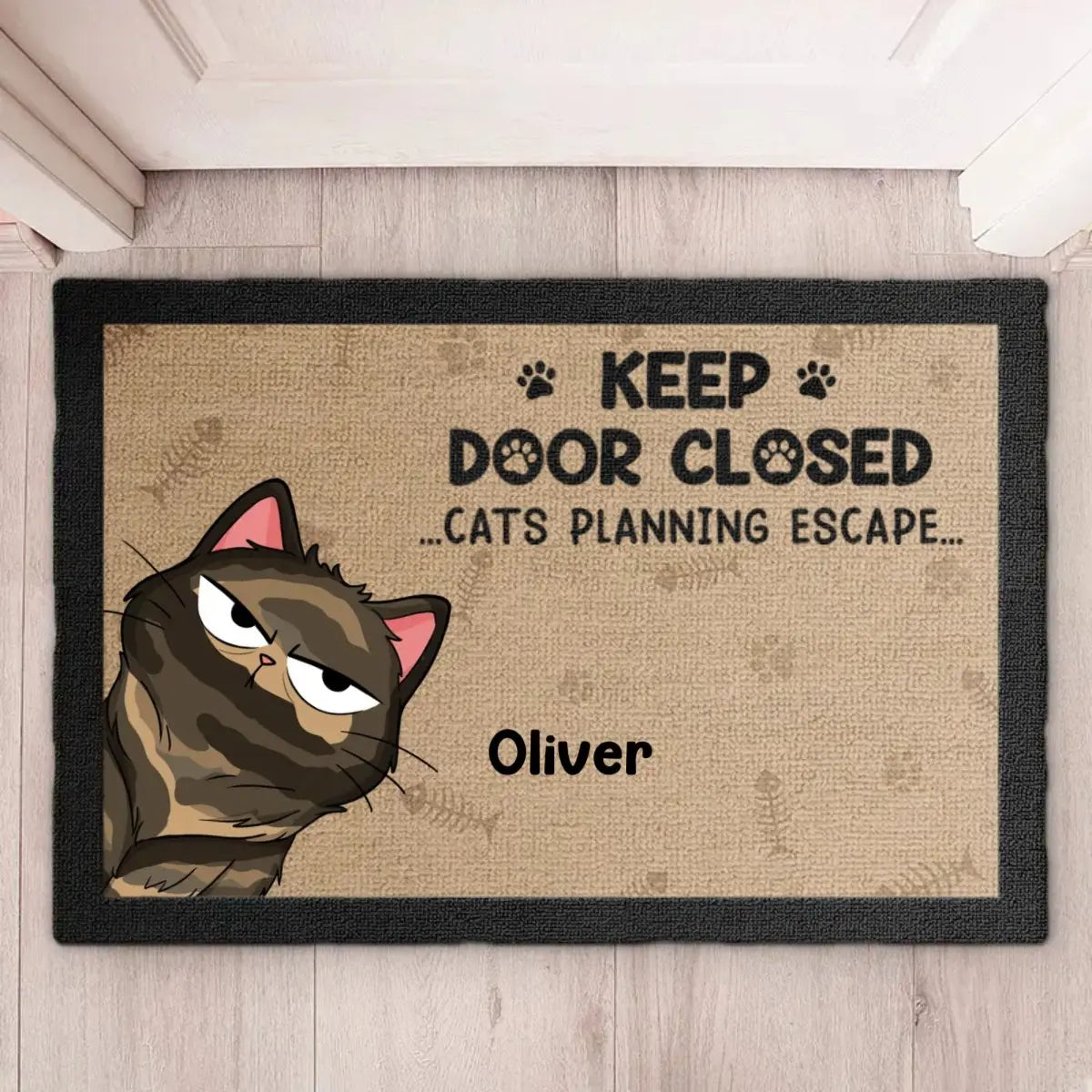 Cat Lovers - Keep Door Closed Don't Let The Cat Out No Matter What He Tells You - Cat Personalized Custom Home Decor Decorative Mat Doormat The Next Custom Gift