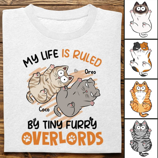 Cat Lovers - My Life Is Ruled By Tiny Furry Overlords - Personalized Unisex T-shirt (LH) Shirts & Tops The Next Custom Gift