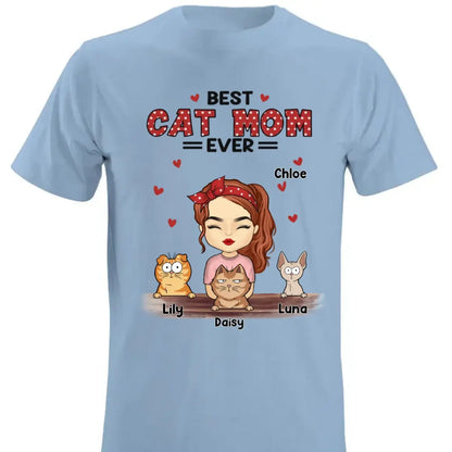 Cat Lovers - World's Best Cat Mom - Personalized Shirt T-Shirt The Next Custom Gift