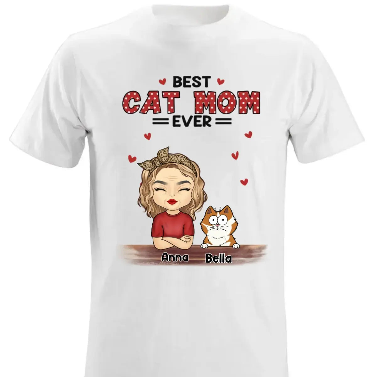 Cat Lovers - World's Best Cat Mom - Personalized Shirt