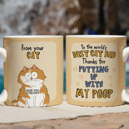 Cat Loves - To The World's Best Cat Dad - Personalized Custom Coffee Mug accent mug The Next Custom Gift