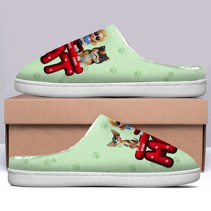 Cat Mom 3D Effect - Personalized Fluffy Slippers