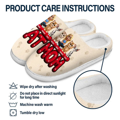 Cat Mom 3D Effect - Personalized Fluffy Slippers