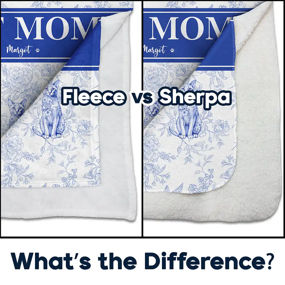 Cat Mom Chinoiserie Toile Cat - Personalized Blanket