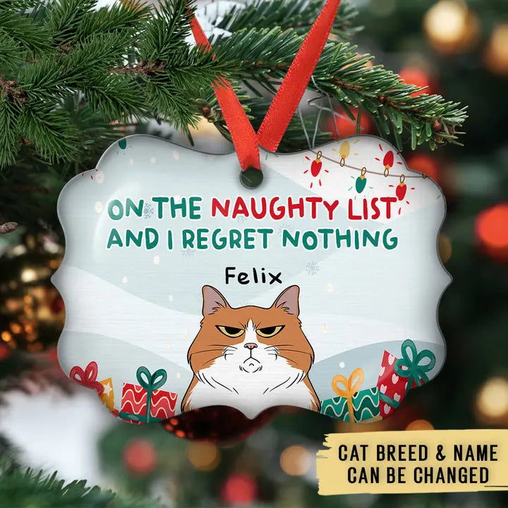 Cats On Naughty List - Personalized Custom Aluminum Ornament ornament The Next Custom Gift