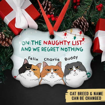 Cats On Naughty List - Personalized Custom Aluminum Ornament ornament The Next Custom Gift