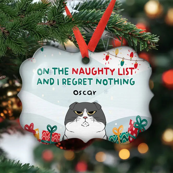 Cats On Naughty List - Personalized Custom Aluminum Ornament ornament The Next Custom Gift