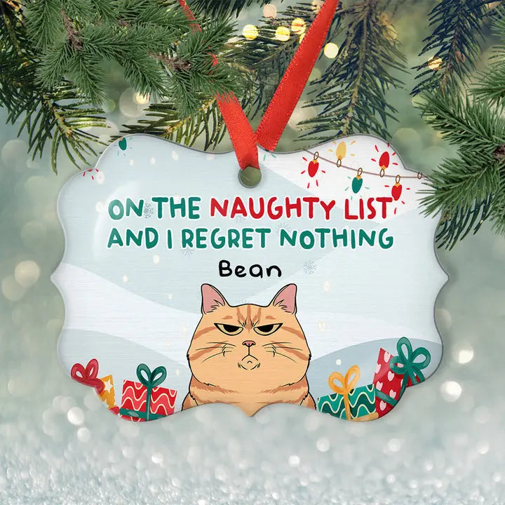 Cats On Naughty List - Personalized Custom Aluminum Ornament ornament The Next Custom Gift