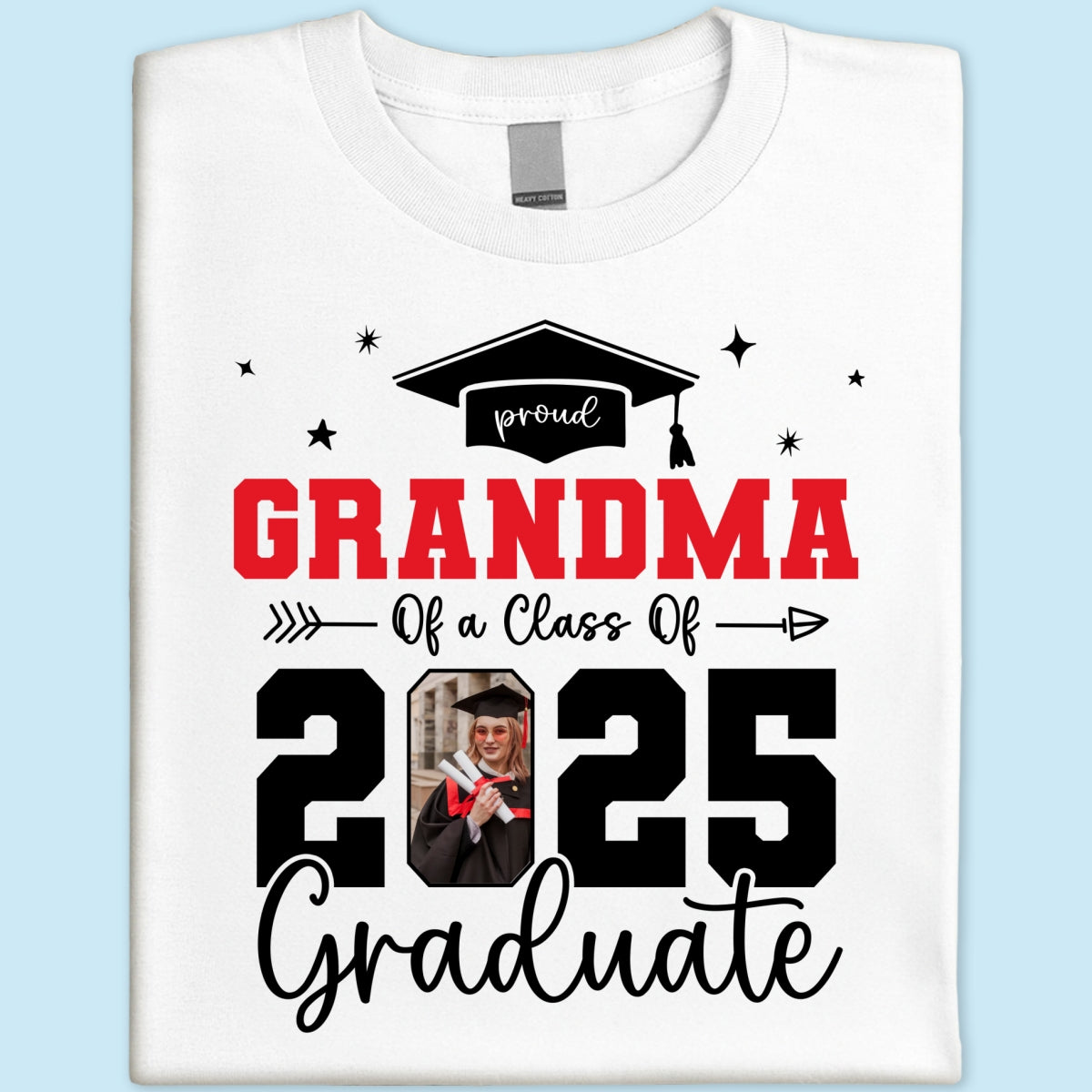 Proud Family Of 2025 Senior Graduation Photo Personalized Shirt