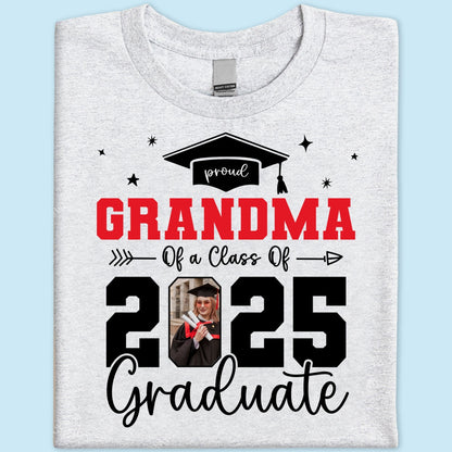 Proud Family Of 2025 Senior Graduation Photo Personalized Shirt