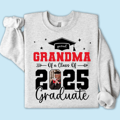 Proud Family Of 2025 Senior Graduation Photo Personalized Shirt