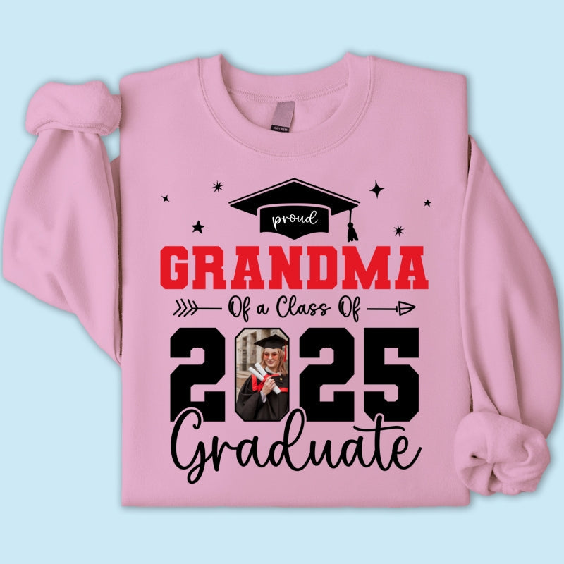 Proud Family Of 2025 Senior Graduation Photo Personalized Shirt