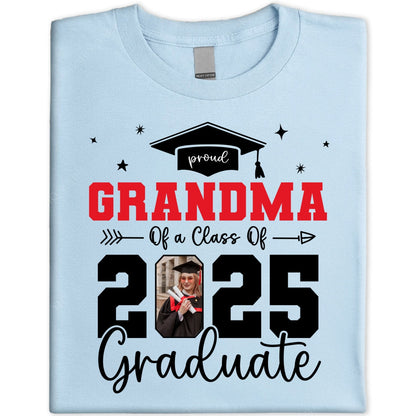 Proud Family Of 2025 Senior Graduation Photo Personalized Shirt