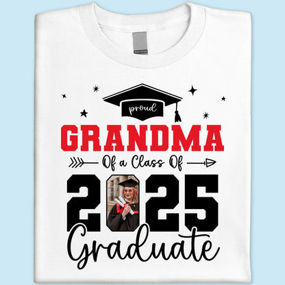 Proud Family Of 2025 Senior Graduation Photo Personalized Shirt