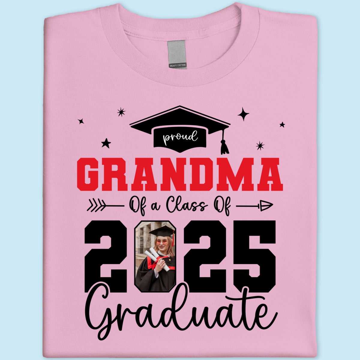 Proud Family Of 2025 Senior Graduation Photo Personalized Shirt