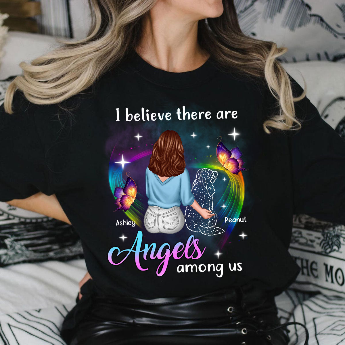 Angels Among Us Dog Memorial Personalized Shirt