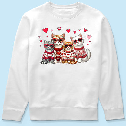 Valentine Cat Mom Personalized Shirt, Trendy Valentine Cat Lover Tee, Gift for Cat Moms Cat Dad