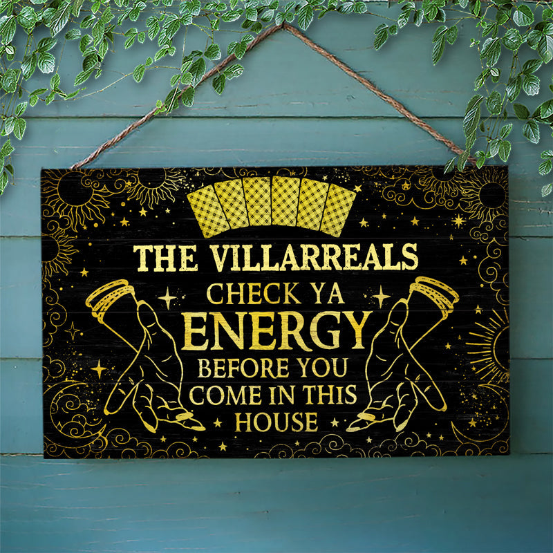 Check Ya Energy Tarot Psychic Reading Home Decor - Personalized Custom Wood Rectangle Sign