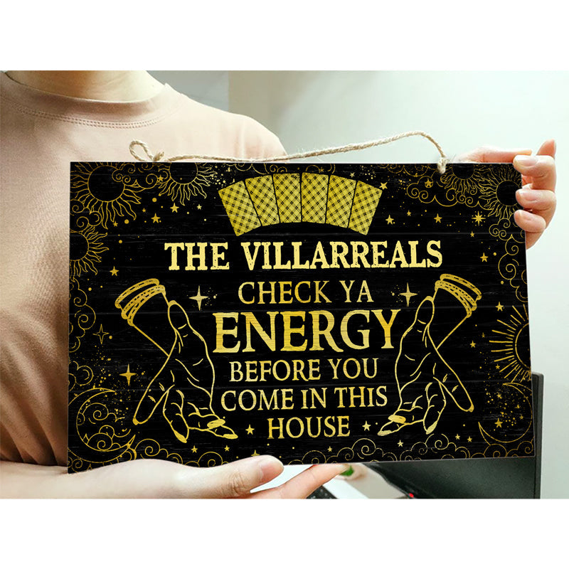 Check Ya Energy Tarot Psychic Reading Home Decor - Personalized Custom Wood Rectangle Sign
