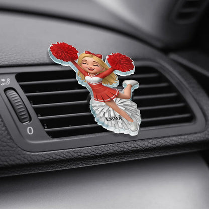 Cheerleader Happy On The Road - Personalized Acrylic Car Vent Clip