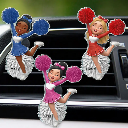 Cheerleader Happy On The Road - Personalized Acrylic Car Vent Clip