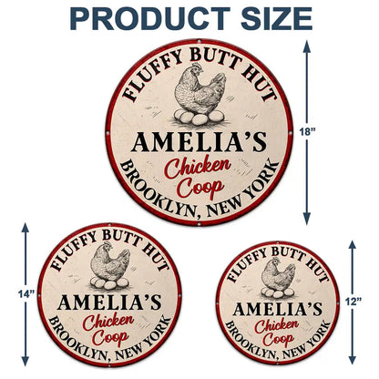 Chicken Coop Farm Fresh Eggs - Personalized Custom Shaped Metal Sign