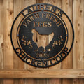 Chicken Coop Farm House Farm Fresh Eggs - Personalized Cutout Metal Sign