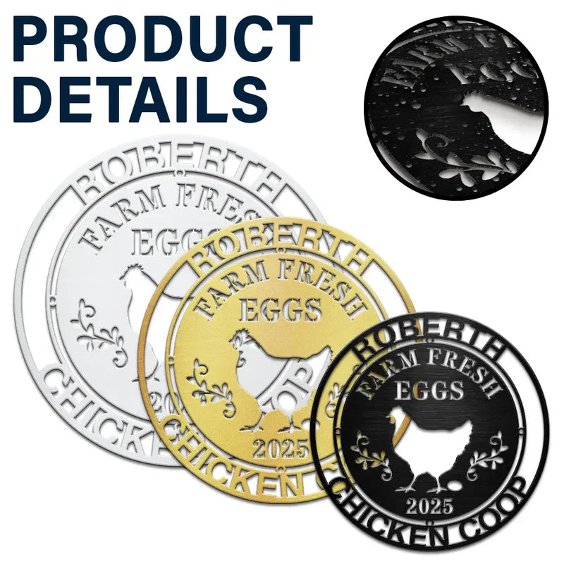 Chicken Coop Farm House Farm Fresh Eggs - Personalized Cutout Metal Sign