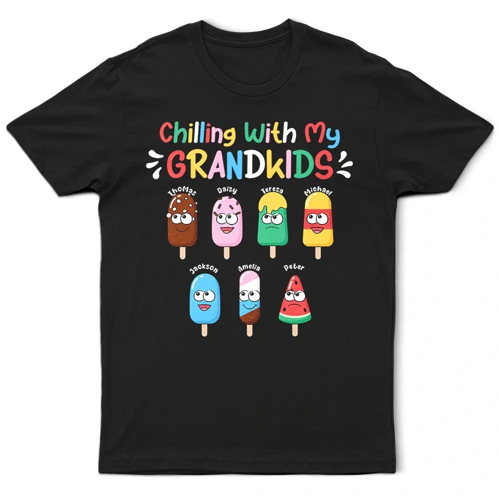 Chilling With My Grandkids - Personalized T Shirt Shirts & Tops The Next Custom Gift