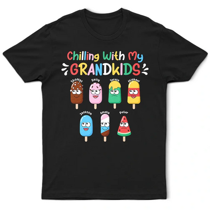 Chilling With My Grandkids - Personalized T Shirt Shirts & Tops The Next Custom Gift