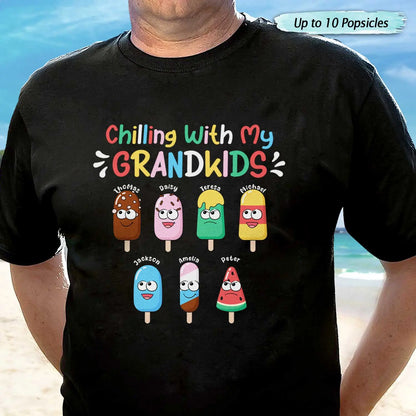 Chilling With My Grandkids - Personalized T Shirt Shirts & Tops The Next Custom Gift