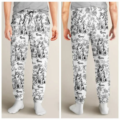 Chinoiserie Toile Dog Cat - Personalized Pajama Pants