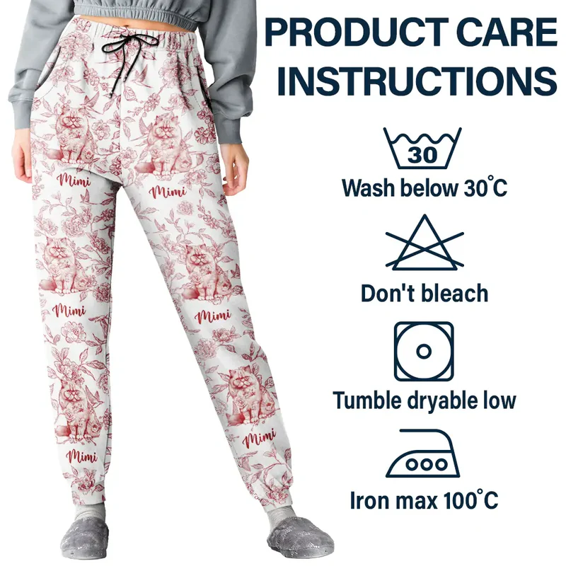 Chinoiserie Toile Dog Cat - Personalized Pajama Pants
