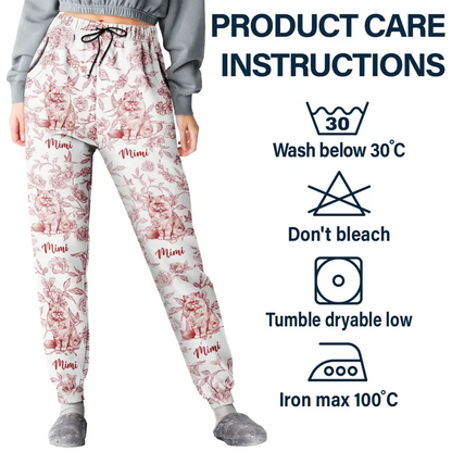 Chinoiserie Toile Dog Cat - Personalized Pajama Pants
