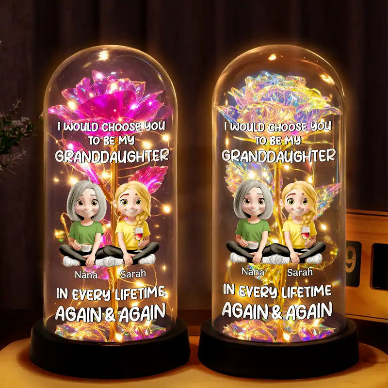 Choose You To Be My Daughter - Personalized Everlasting Rose Dome Lamp