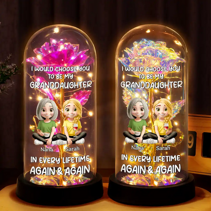 Choose You To Be My Daughter - Personalized Everlasting Rose Dome Lamp